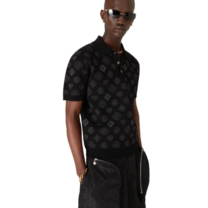 Polo de jacquard con monograma