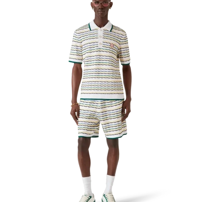 Polo de manga corta con costura Tuck