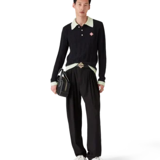 Polo de manga larga de bouclé