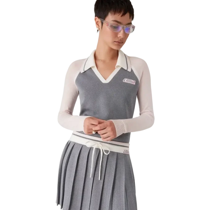 Polo de manga larga Merino Tennis