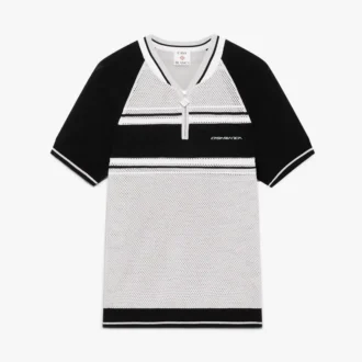 Polo de pantalón corto con cremallera y rayas de malla metalizada