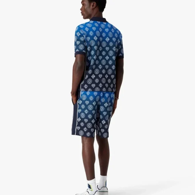 Polo de pantalón corto de punto con monograma degradado