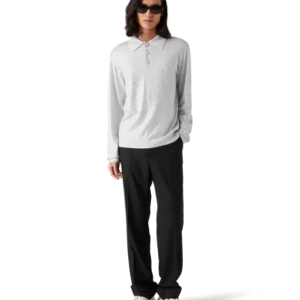 Polo de punto con monograma de cristal