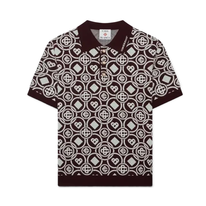 Polo de punto de algodón con monograma