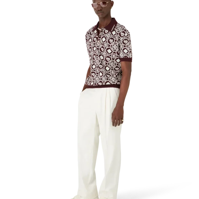 Polo de punto de algodón con monograma