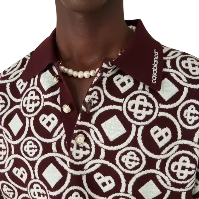 Polo de punto de algodón con monograma