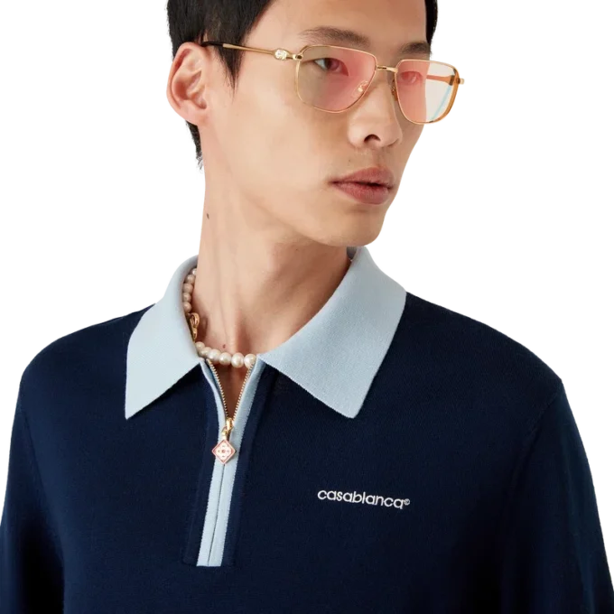 Polo de tenis de punto de merino