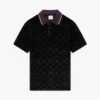 Polo de terciopelo con monograma morado