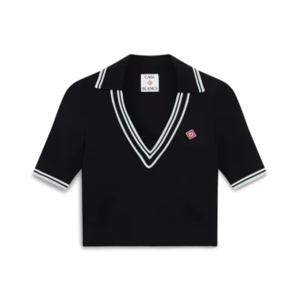 Polo de viscosa con cuello en V Polo de viscosa con cuello en V