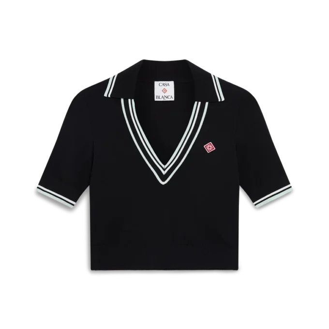 Polo de viscosa con cuello en V