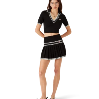 Polo de viscosa con cuello en V Polo de viscosa con cuello en V