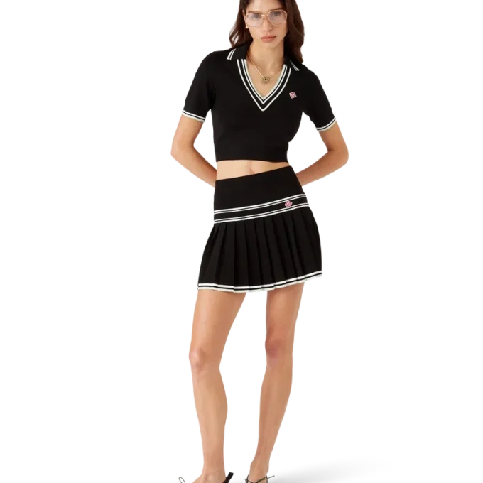 Polo de viscosa con cuello en V