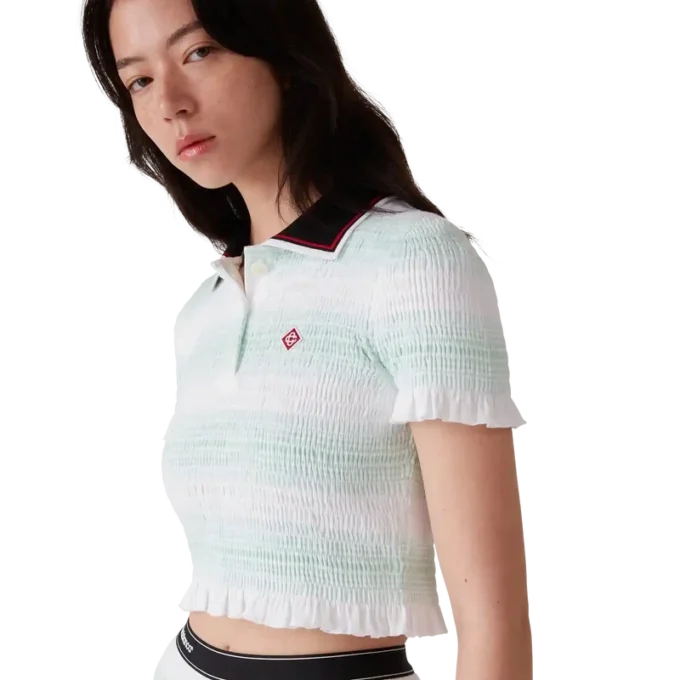 Polo fruncido a rayas Polo fruncido a rayas