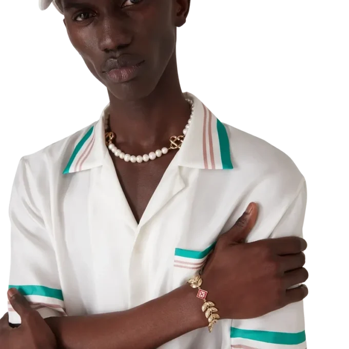 Pulsera de hoja de laurel dorada