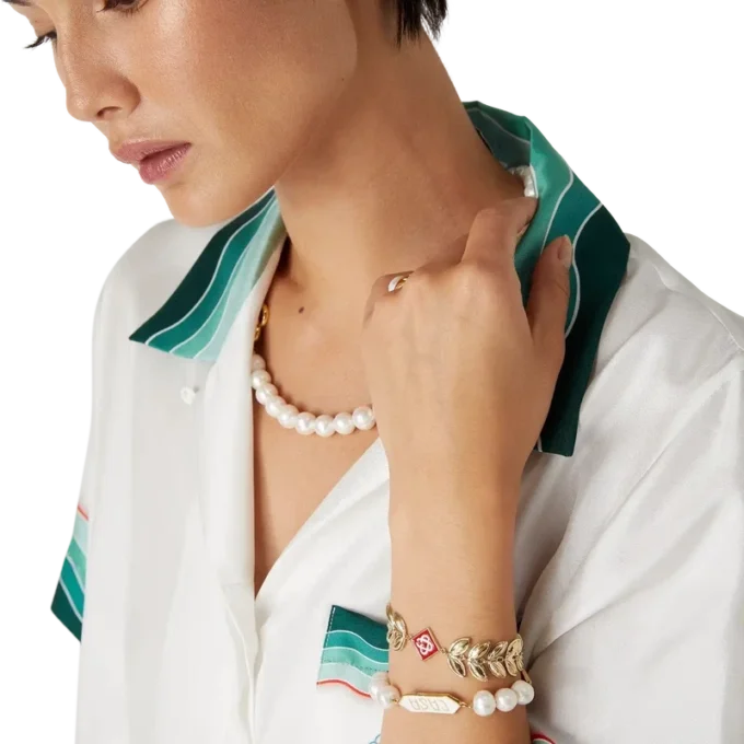 Pulsera de hoja de laurel dorada