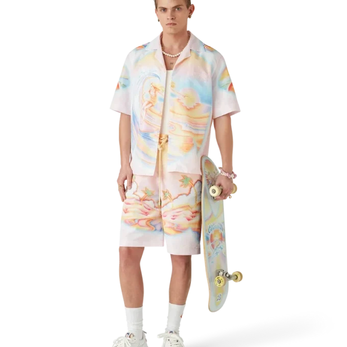 Pulsera de perlas con nudos rosa