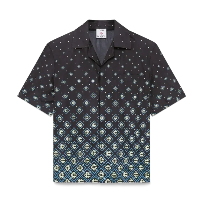 Ropa de baño de pantalones cortos con monograma negro degradado