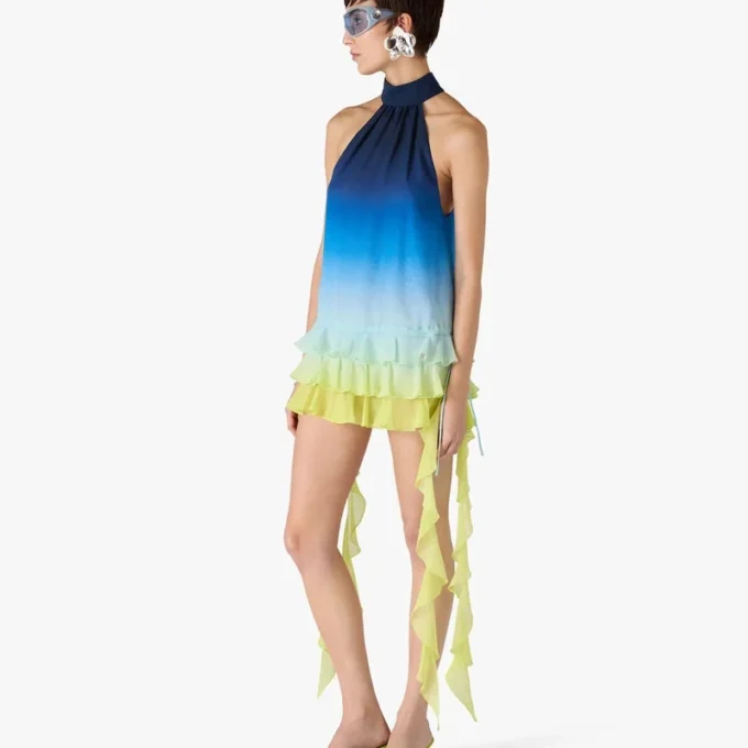 Sandalias tipo mule con tacón verde