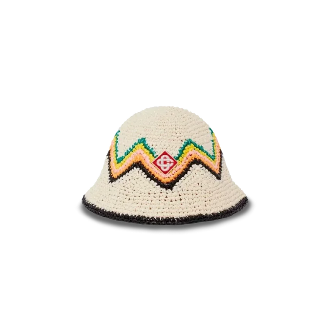 Sombrero de rafia de ganchillo