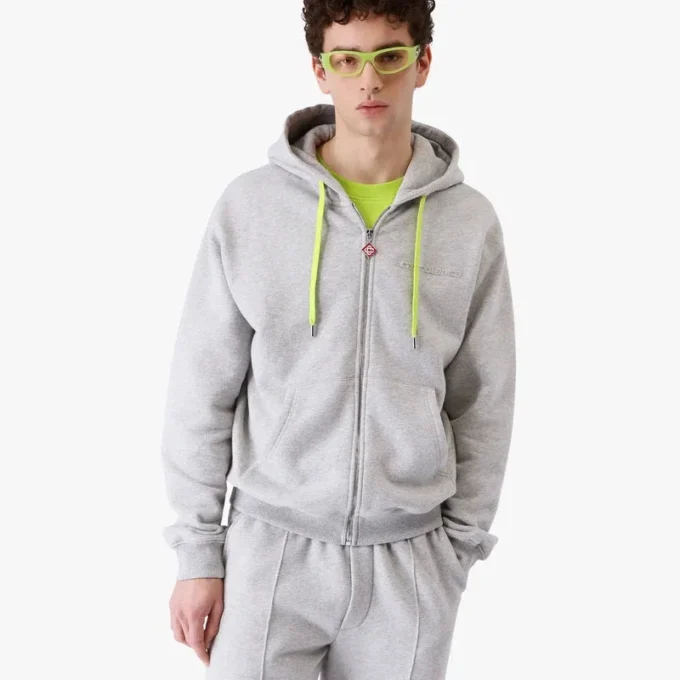 Sudadera con capucha y cremallera de mezcla de cachemira