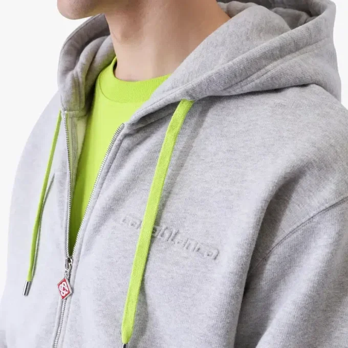 Sudadera con capucha y cremallera de mezcla de cachemira