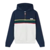 Sudadera con capucha y cremallera de un cuarto con bloques de color