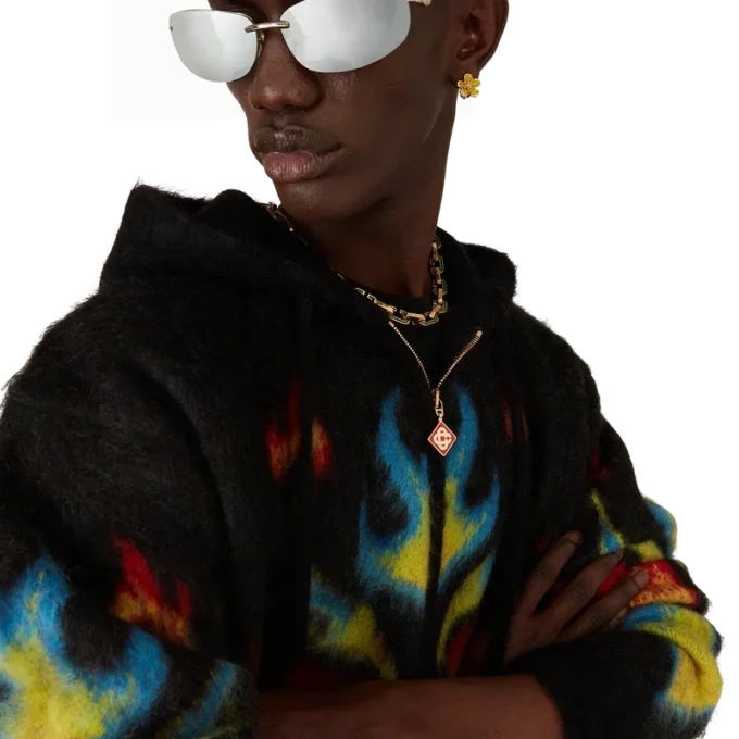 Sudadera con capucha y cremallera Mohair Flame Laurel