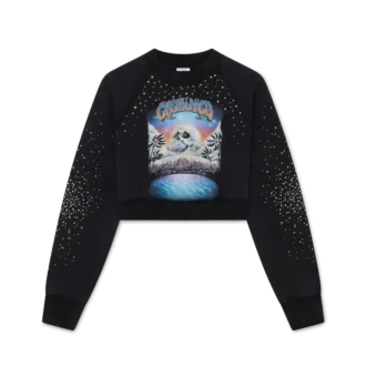 Sudadera corta con adornos de cristales de La Pramonition