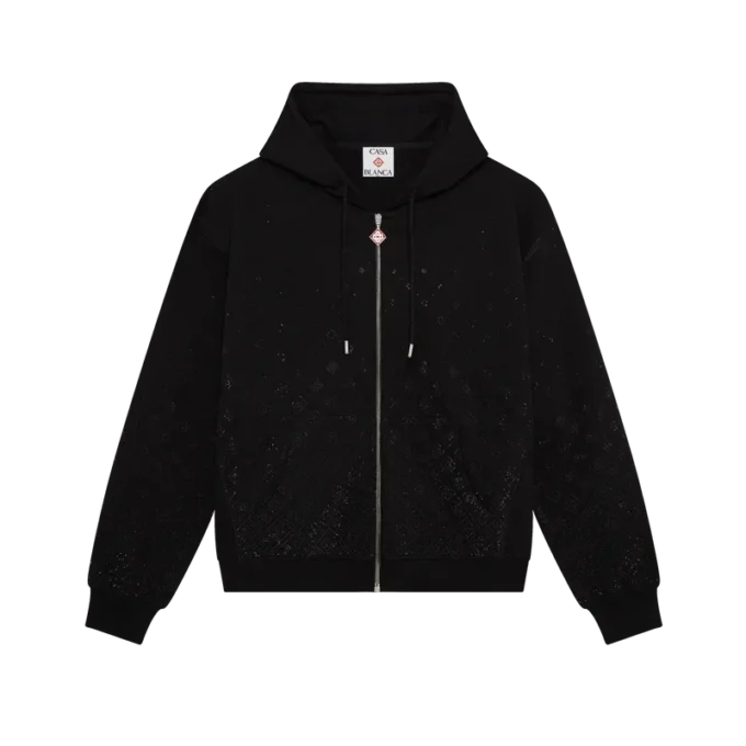 Sudadera de manga larga con monograma de cristales