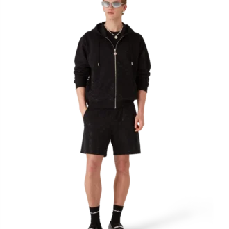 Sudadera de manga larga con monograma de cristales