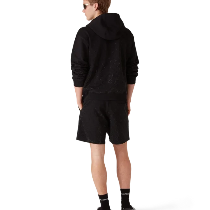 Sudadera de manga larga con monograma de cristales