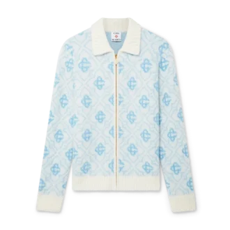 Suéter con cremallera de mohair Monogram