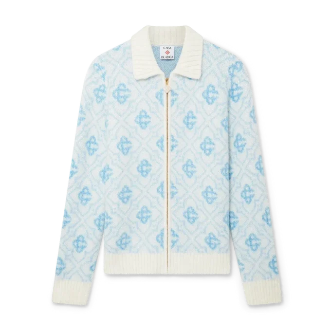 Suéter con cremallera de mohair Monogram