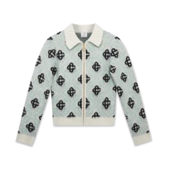 Suéter con cremallera de mohair Monogram