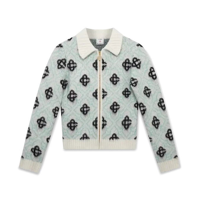 Suéter con cremallera de mohair Monogram