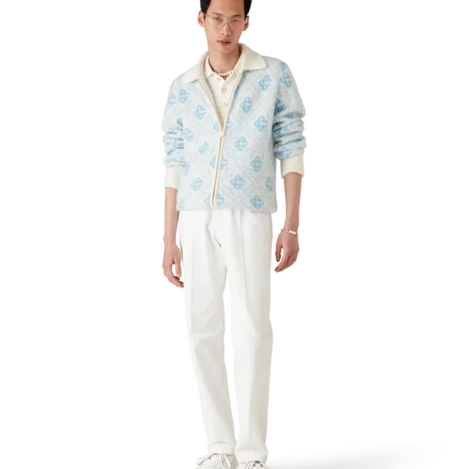 Suéter con cremallera de mohair Monogram