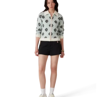 Suéter con cremallera de mohair Monogram