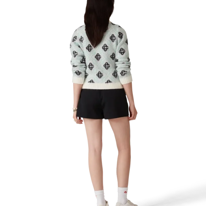 Suéter con cremallera de mohair Monogram