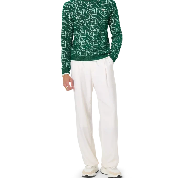 Suéter con monograma de corazones