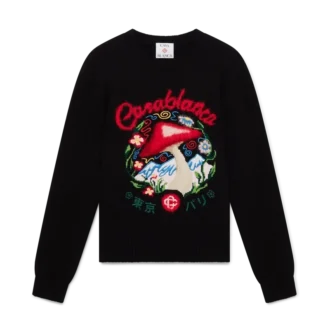 Suéter de algodón con bordado de setas