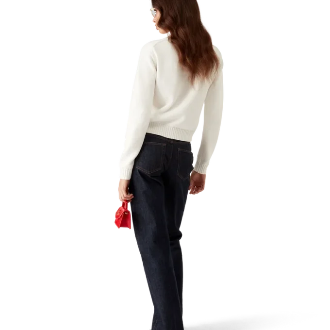 Suéter de algodón con bordado de setas Suéter de algodón con bordado de setas