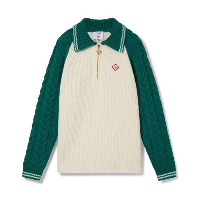 Suéter de cachemira con punto trenzado