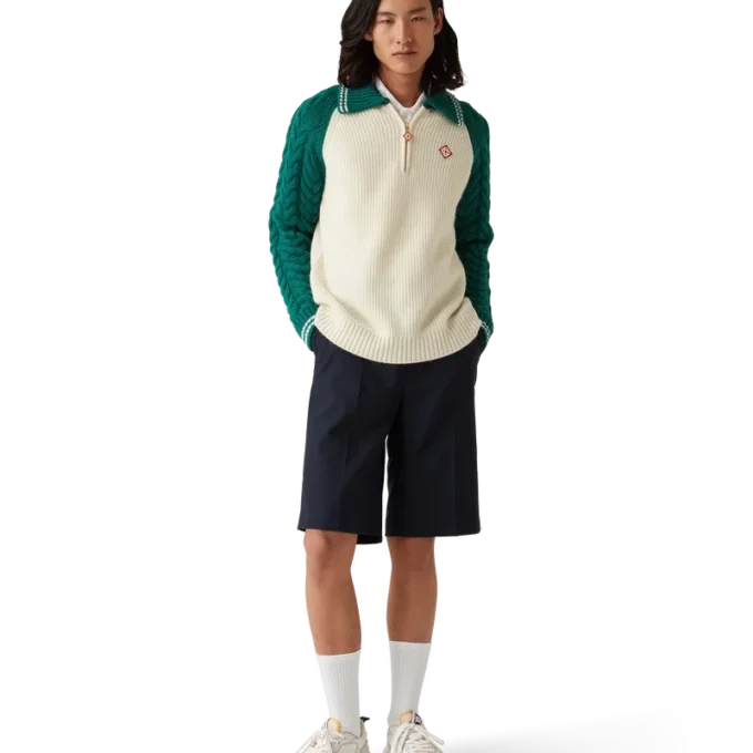 Suéter de cachemira con punto trenzado