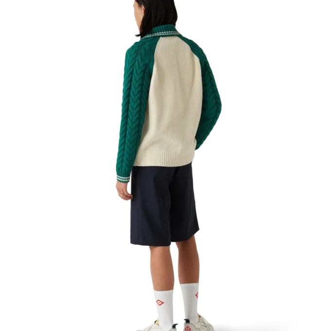 Suéter de cachemira con punto trenzado