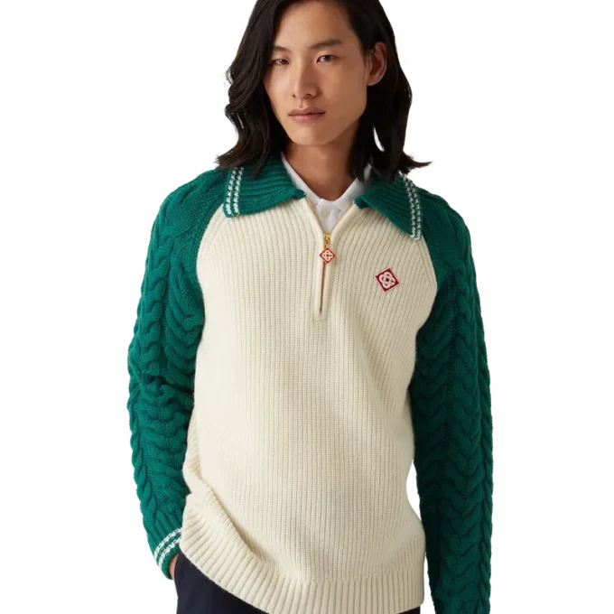 Suéter de cachemira con punto trenzado