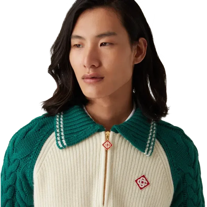 Suéter de cachemira con punto trenzado