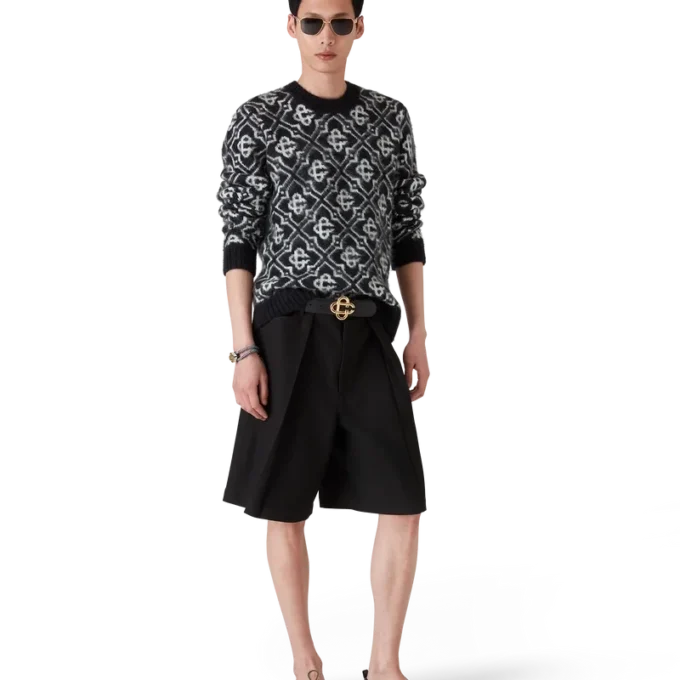 Suéter de mohair con monograma