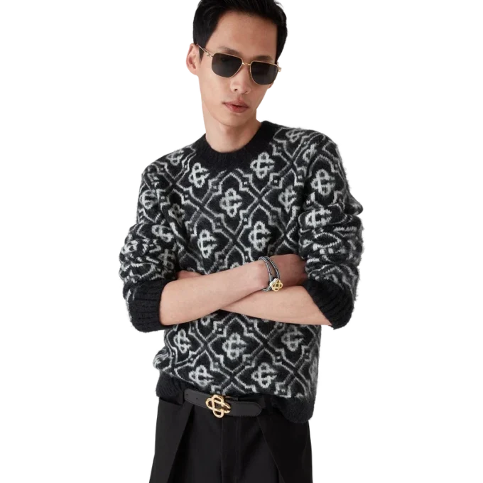 Suéter de mohair con monograma