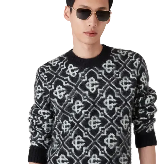 Suéter de mohair con monograma