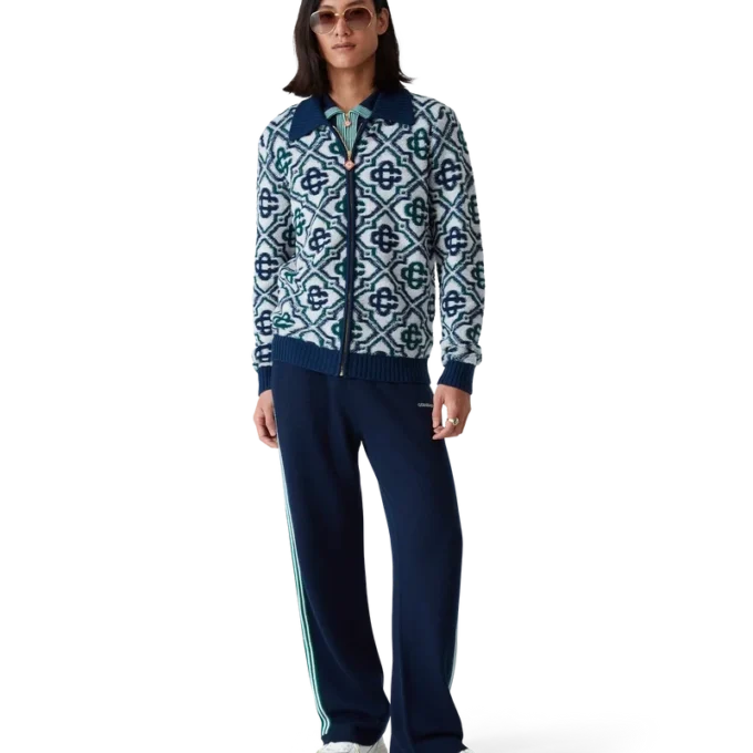 Suéter de punto con cremallera y monograma